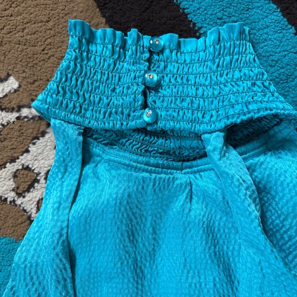 bebe Vibrant Blue Halter Blouse - Picture 7 of 8